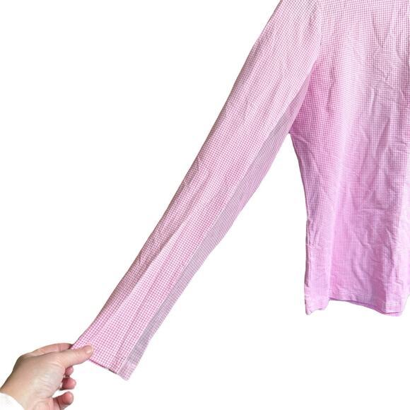 IBkul Women's Mini Check 1/4 Zip Golf Resort Pullover Pink Sz S Athleisure - Picture 3 of 8